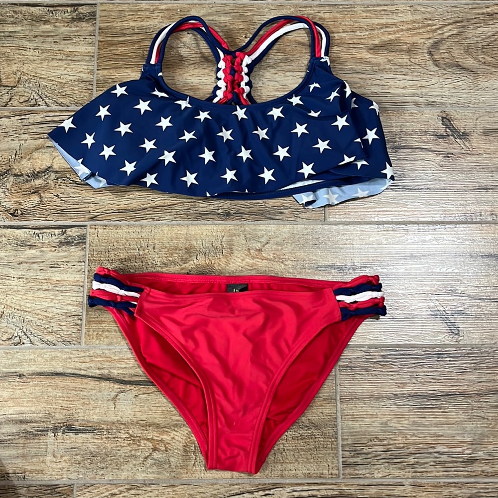 Endless sun size medium 4th of July patriotic flag swim suit